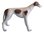 Miniature Ceramic Greyhound - White with Brown- Standing