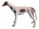 Miniature Ceramic Greyhound - White with Brown- Standing
