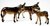 Hand Painted Miniature Set/3 Brown Donkey figurine