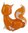 Striking Glass Orange & White Fox Figurine Approx 20cm H