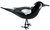 Magpie Bird Glass figurine Approx 9x24cm