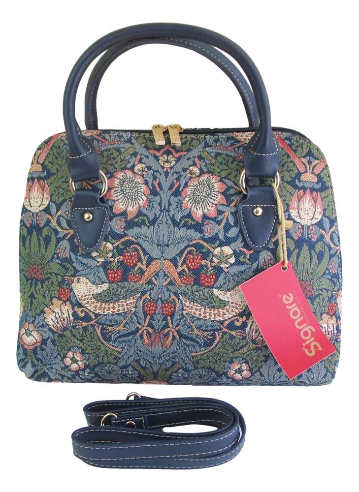 Tapestry Strawberry Thief Bird Convertable Handbag