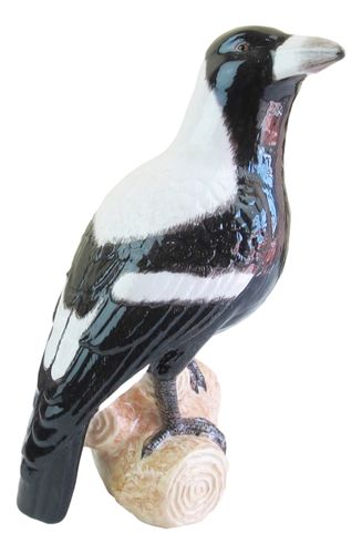 Ceramic Magpie Bird Statue figurine Approx 24cm H