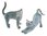 Miniature Hand Painted Set/2 Grey Tabby Cats