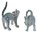 Miniature Hand Painted Set/2 Grey Tabby Cats