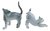 Miniature Hand Painted Set/2 Grey Tabby Cats