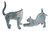 Miniature Hand Painted Set/2 Grey Tabby Cats