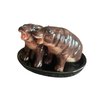 Baby Hippopotamus Salt & Pepper Shakers on base - Ceramic
